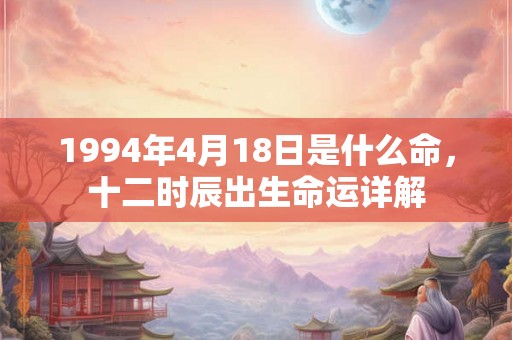 1994年4月18日是什么命，十二时辰出生命运详解