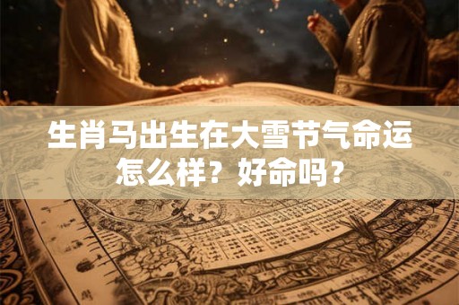 生肖马出生在大雪节气命运怎么样？好命吗？