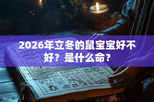 2026年立冬的鼠宝宝好不好？是什么命？