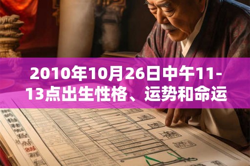 2010年10月26日中午11-13点出生性格、运势和命运