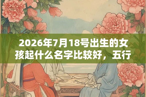 2026年7月18号出生的女孩起什么名字比较好，五行属什么