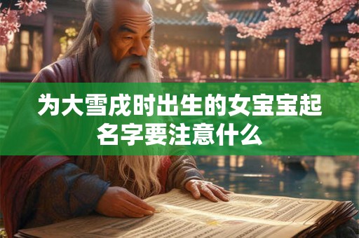 为大雪戌时出生的女宝宝起名字要注意什么