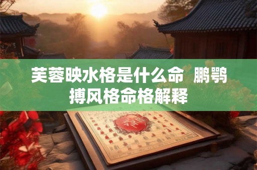芙蓉映水格是什么命  鹏鹗搏风格命格解释