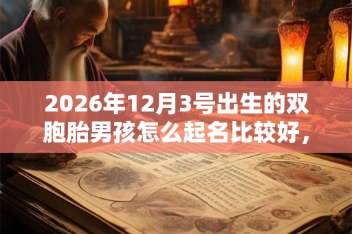 2026年12月3号出生的双胞胎男孩怎么起名比较好,五行属什么 2026年12月3号出生的双胞胎男孩怎么起名比较好,五行属什么