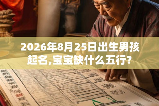 2026年8月25日出生男孩起名,宝宝缺什么五行? 2026年8月25日出生男孩起名,宝宝缺什么五行?