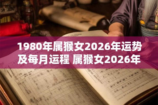 1980年属猴女2026年运势及每月运程 属猴女2026年运势及月运如何
