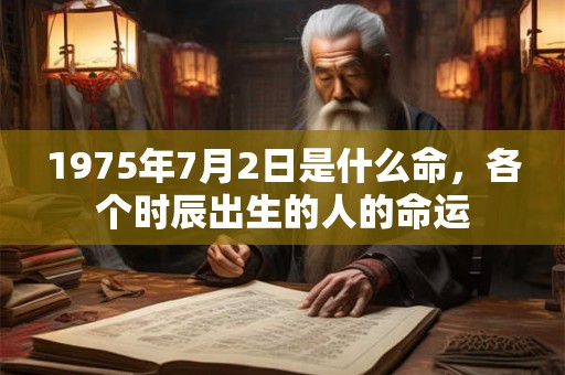 1975年7月2日是什么命，各个时辰出生的人的命运