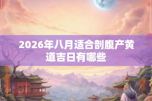 2026年八月适合剖腹产黄道吉日有哪些