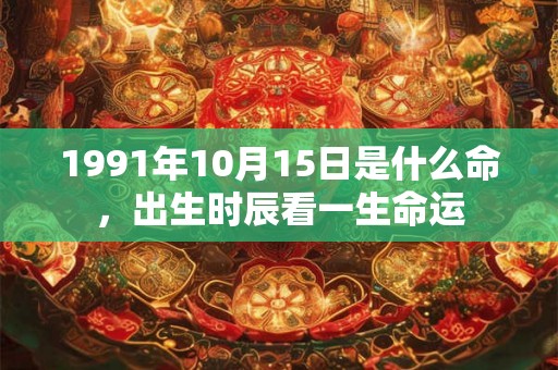 1991年10月15日是什么命，出生时辰看一生命运