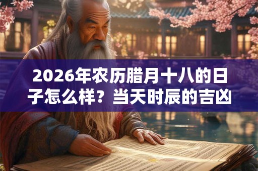 2026年农历腊月十八的日子怎么样？当天时辰的吉凶分析