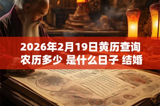 2026年2月19日黄历查询 农历多少 是什么日子 结婚吉时 2026年2月19日黄历查询 农历多少 是什么日子 结婚吉时