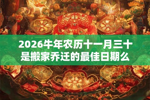 2026牛年农历十一月三十是搬家乔迁的最佳日期么