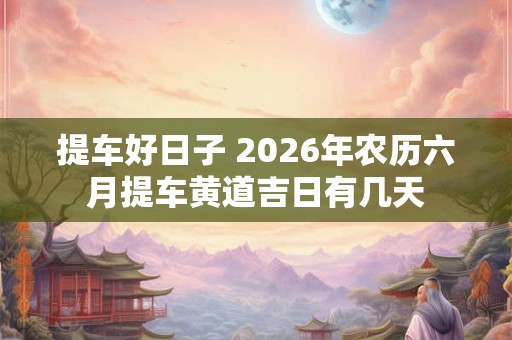 提车好日子 2026年农历六月提车黄道吉日有几天