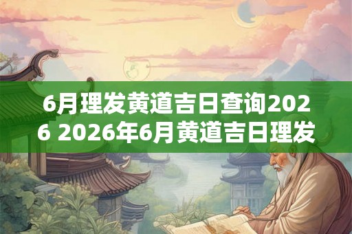 6月理发黄道吉日查询2026 2026年6月黄道吉日理发查询