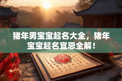 猪年男宝宝起名大全，猪年宝宝起名宜忌全解！