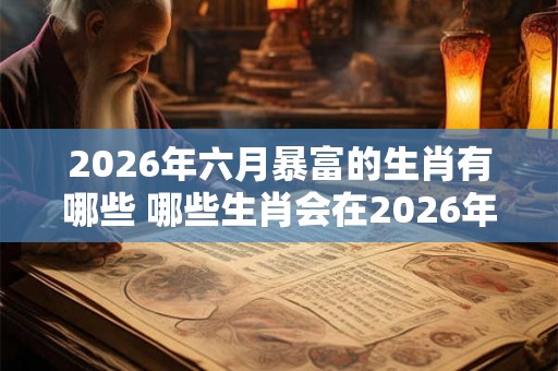 2026年六月暴富的生肖有哪些 哪些生肖会在2026年6月暴富