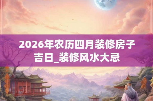 2026年农历四月装修房子吉日_装修风水大忌 2026年农历四月装修房子吉日_装修风水大忌