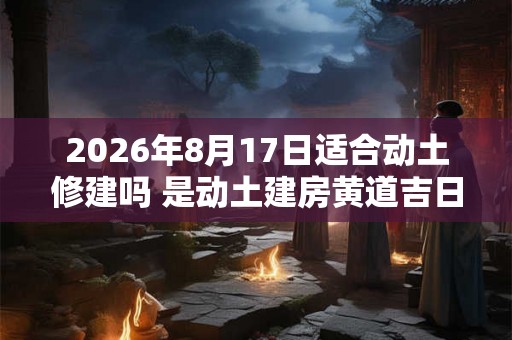 2026年8月17日适合动土修建吗 是动土建房黄道吉日吗