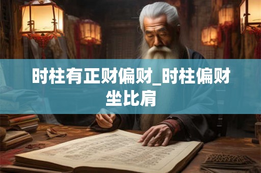 时柱有正财偏财_时柱偏财坐比肩