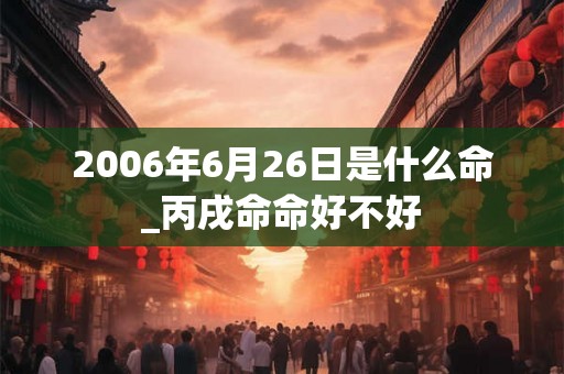 2006年6月26日是什么命_丙戌命命好不好