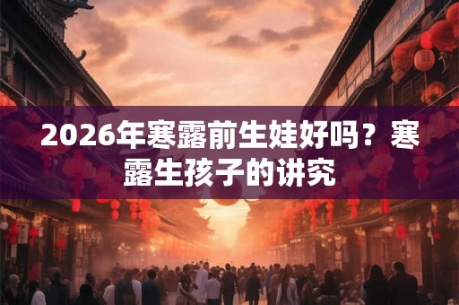 2026年寒露前生娃好吗？寒露生孩子的讲究