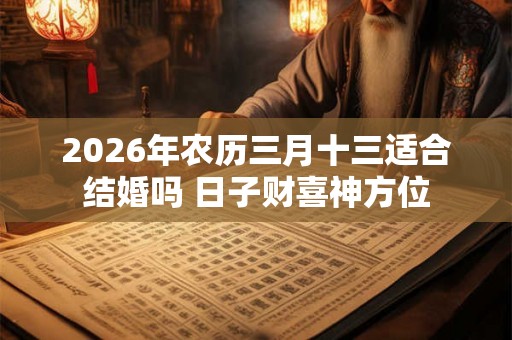 2026年农历三月十三适合结婚吗 日子财喜神方位