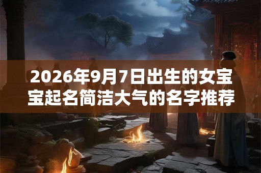 2026年9月7日出生的女宝宝起名简洁大气的名字推荐