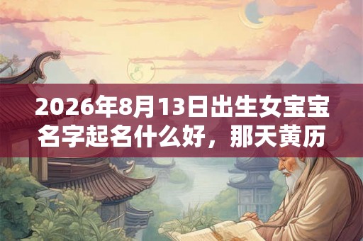 2026年8月13日出生女宝宝名字起名什么好，那天黄历好吗？