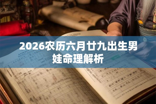 2026农历六月廿九出生男娃命理解析