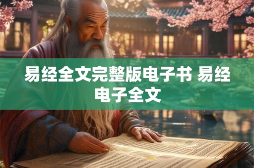 易经全文完整版电子书 易经电子全文 易经全文完整版电子书 易经电子全文