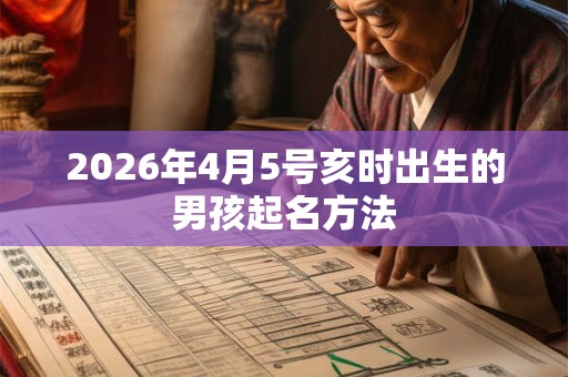2026年4月5号亥时出生的男孩起名方法 2026年4月5号亥时出生的男孩起名方法
