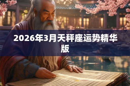 2026年3月天秤座运势精华版