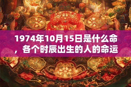 1974年10月15日是什么命,各个时辰出生的人的命运 1974年10月15日是什么命,各个时辰出生的人的命运