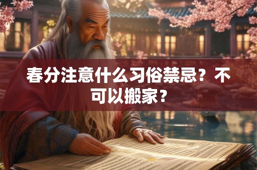 春分注意什么习俗禁忌？不可以搬家？