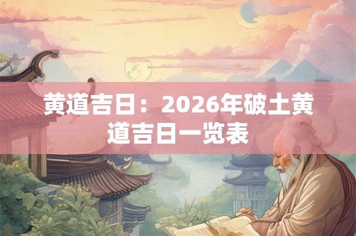 黄道吉日：2026年破土黄道吉日一览表