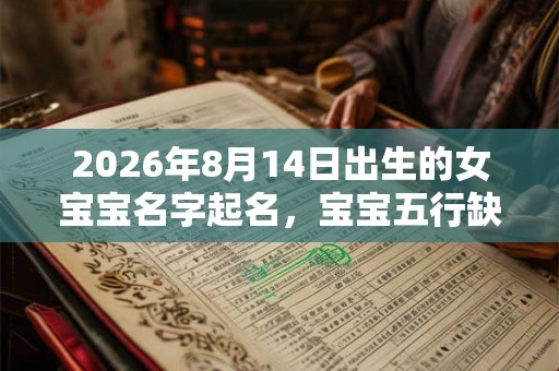 2026年8月14日出生的女宝宝名字起名，宝宝五行缺什么？