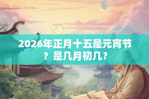 2026年正月十五是元宵节？是几月初几？