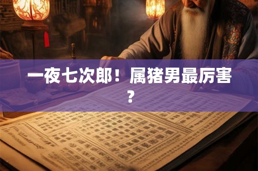 一夜七次郎！属猪男最厉害？