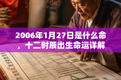 2006年1月27日是什么命，十二时辰出生命运详解