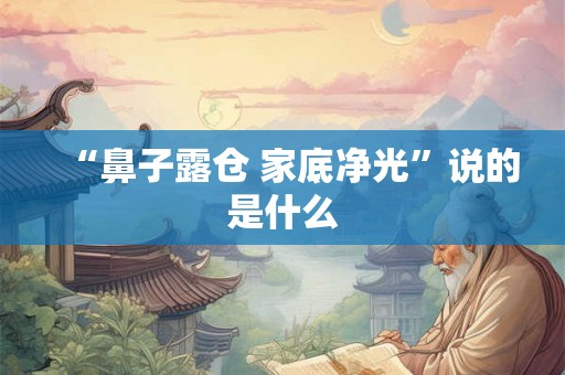 “鼻子露仓 家底净光”说的是什么