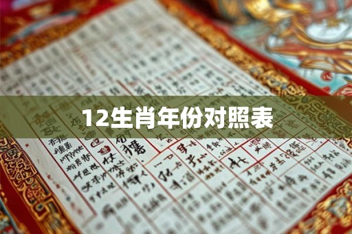 12生肖年份对照表 12生肖年份对照表
