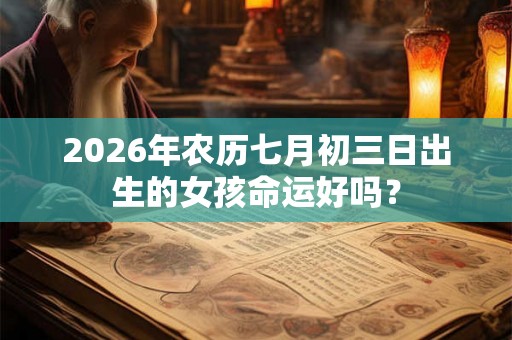 2026年农历七月初三日出生的女孩命运好吗？