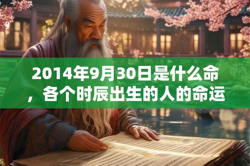 2014年9月30日是什么命，各个时辰出生的人的命运
