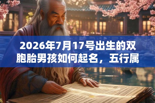 2026年7月17号出生的双胞胎男孩如何起名，五行属什么