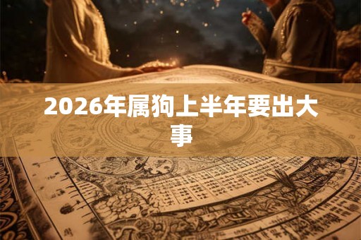 2026年属狗上半年要出大事