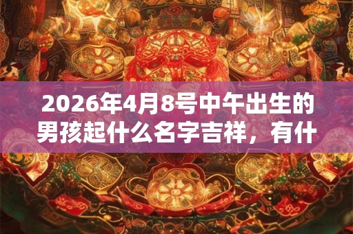 2026年4月8号中午出生的男孩起什么名字吉祥，有什么名字推荐？
