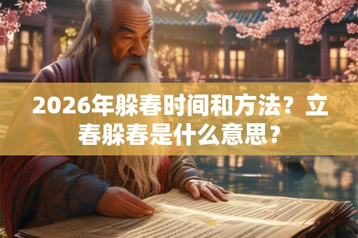 2026年躲春时间和方法？立春躲春是什么意思？