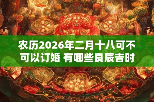 农历2026年二月十八可不可以订婚 有哪些良辰吉时 农历2026年二月十八可不可以订婚 有哪些良辰吉时