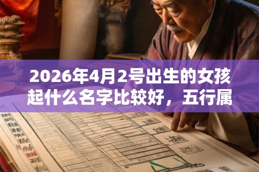 2026年4月2号出生的女孩起什么名字比较好，五行属什么