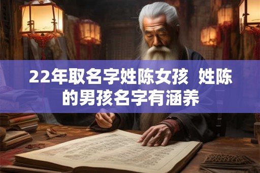 22年取名字姓陈女孩  姓陈的男孩名字有涵养